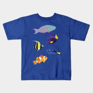 Exotic Fish sticker pack Kids T-Shirt